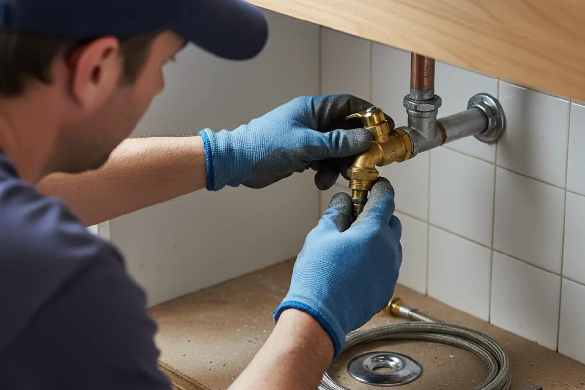 Shutoff valve and fitting work during Emergency Plumbing in Essex